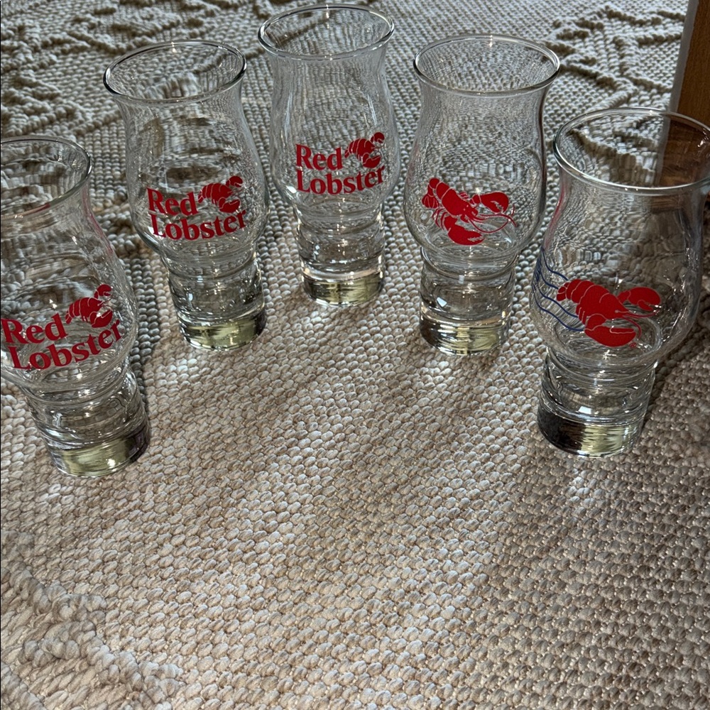 Red Lobster Cups Lot of 5